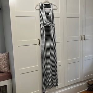 Black and white stripe maxi dress